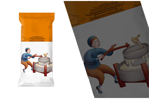 How does the center-sealed three-dimensional bag impress consumers with its minimalist design?